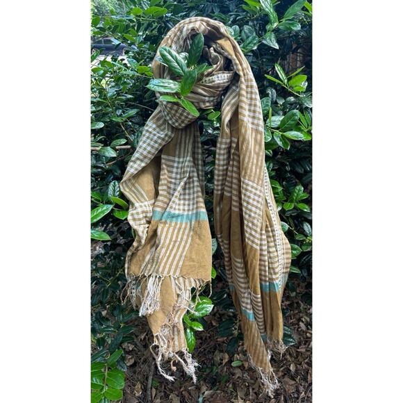 Matta NY Dupatta Silk Cotton Scarf Pareo Wrap Tassels Shawl / new no tags - Picture 5 of 9